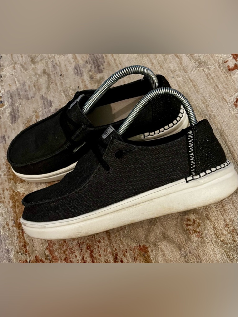 Hey Dude Black Sparkle Wendy Rise Slip On Shoes - Picture 2 of 7